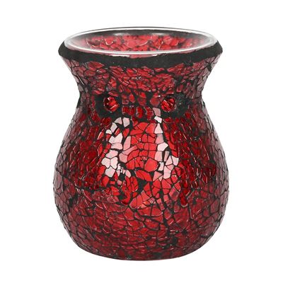 Red Mosaic Oil Burner Large Round In Gift Box